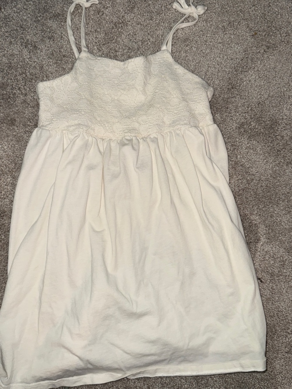 H&M Cream Sleeveless Tie-Shoulder Sundress